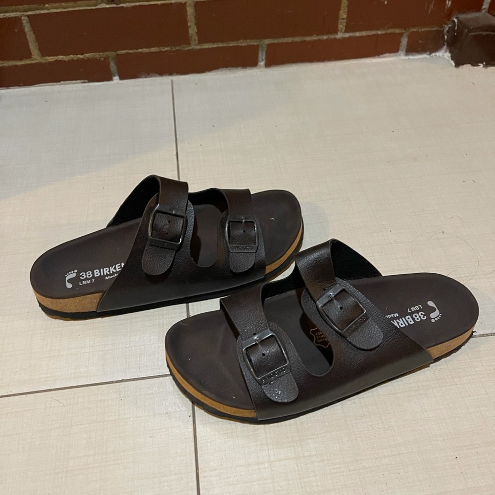 Birkenstock Brown Double Strap Sandals - Picture 2 of 5